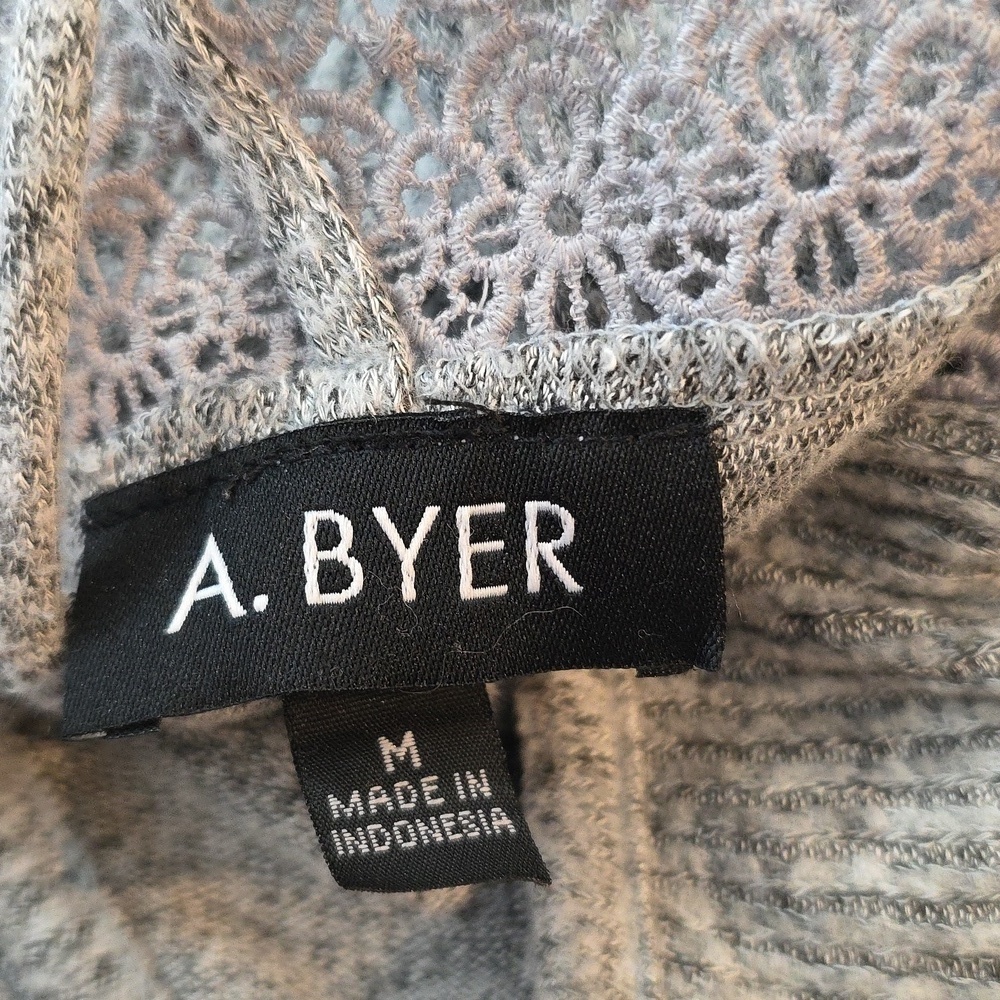 A. Byer Light Gray Lace Back Detail Top. Size M - Picture 6 of 7